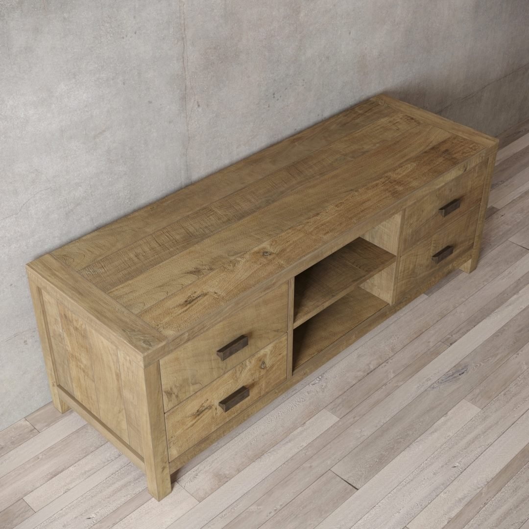 Urban Woodcraft | 58'' Natural Reclaimed Teak Brookside TV Stand 5 Urban Woodcraft | 58'' Natural Reclaimed Teak Brookside TV Stand 5