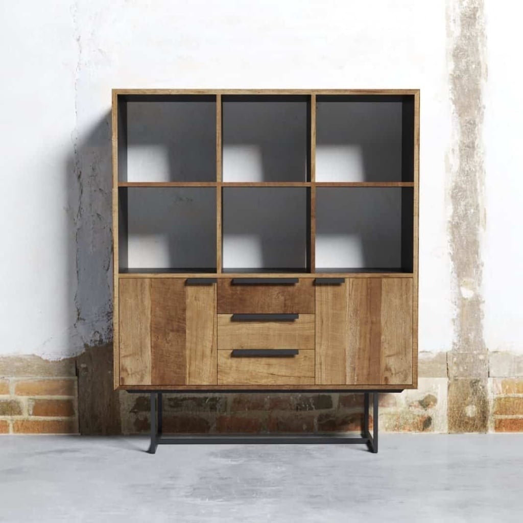 Parisian Factory Large 6 Shelf Storage Cabinet