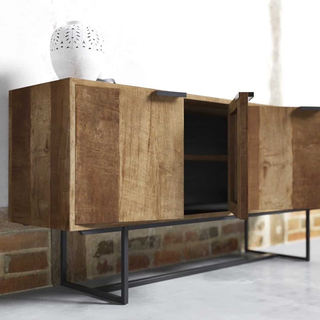 Parisian Factory 72 4 Door Console - MultiColoured (3) Parisian Factory 72 4 Door Console - MultiColoured (3)
