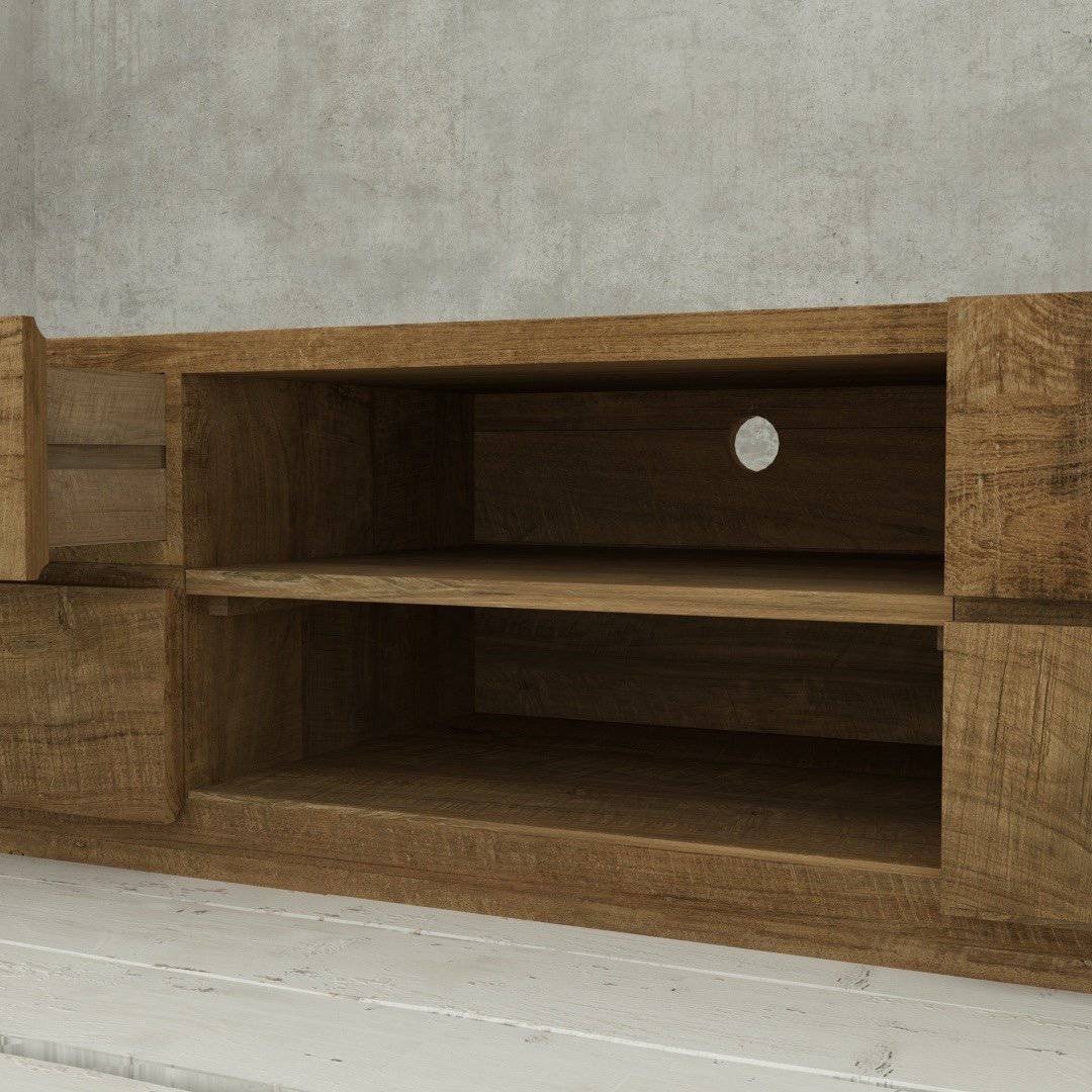 Urban Woodcraft 75 Burma TV Stand - Natural (10) Urban Woodcraft 75 Burma TV Stand - Natural (10)