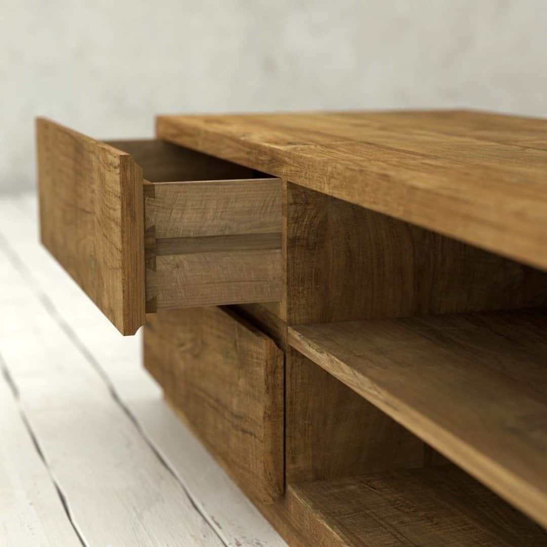 Urban Woodcraft 75 Burma TV Stand - Natural (12) Urban Woodcraft 75 Burma TV Stand - Natural (12)