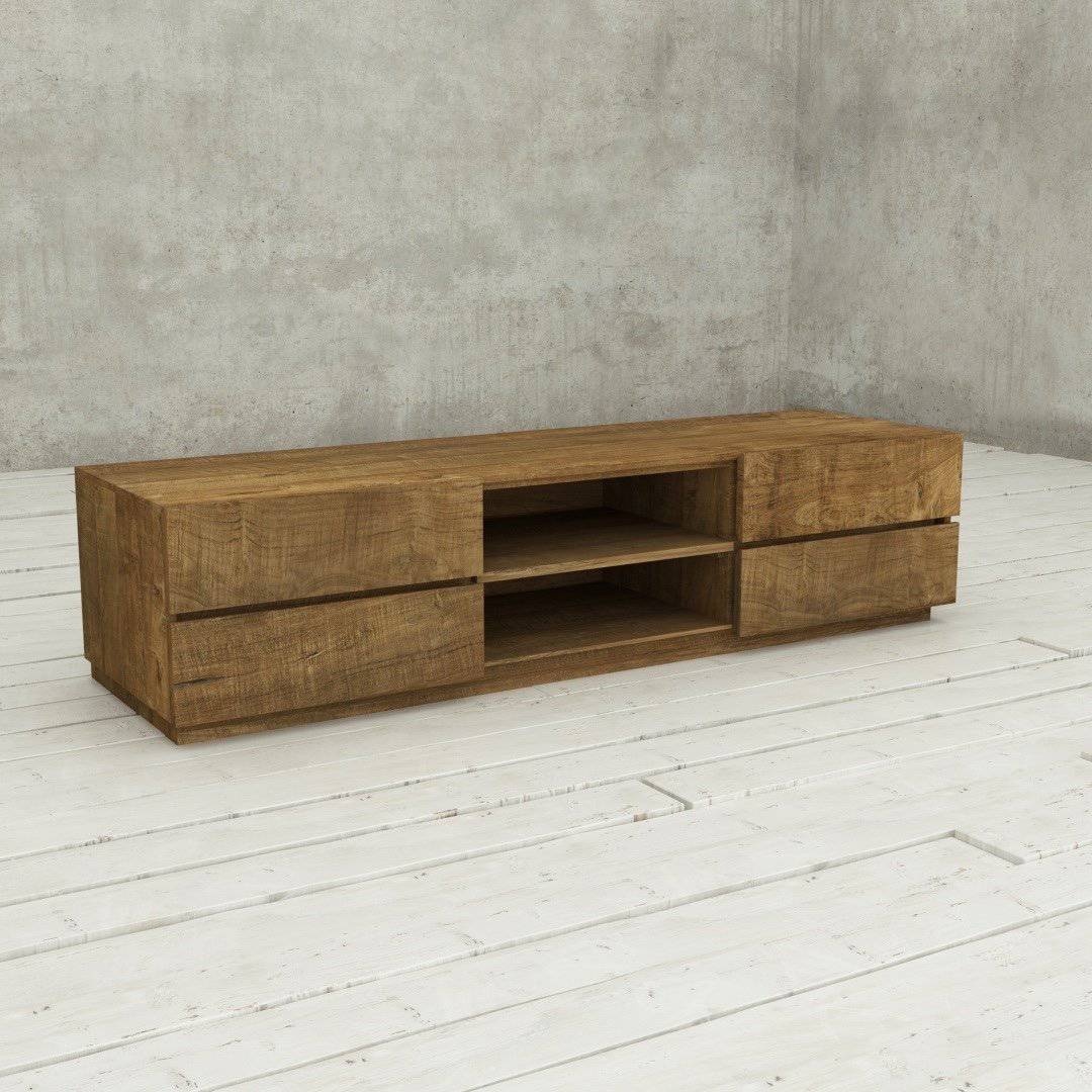 Urban Woodcraft 75 Burma TV Stand - Natural (2) Urban Woodcraft 75 Burma TV Stand - Natural (2)
