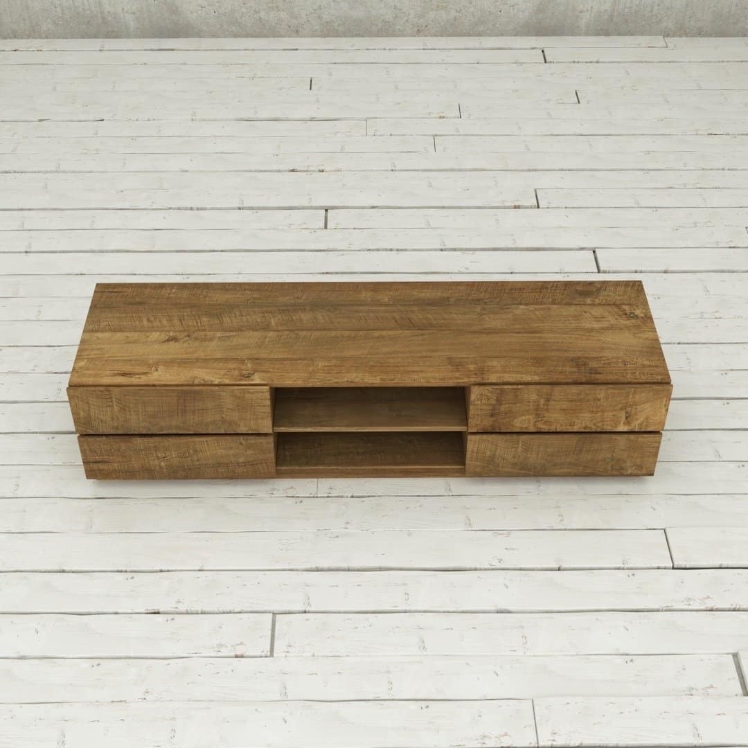 Urban Woodcraft 75 Burma TV Stand - Natural (4) Urban Woodcraft 75 Burma TV Stand - Natural (4)