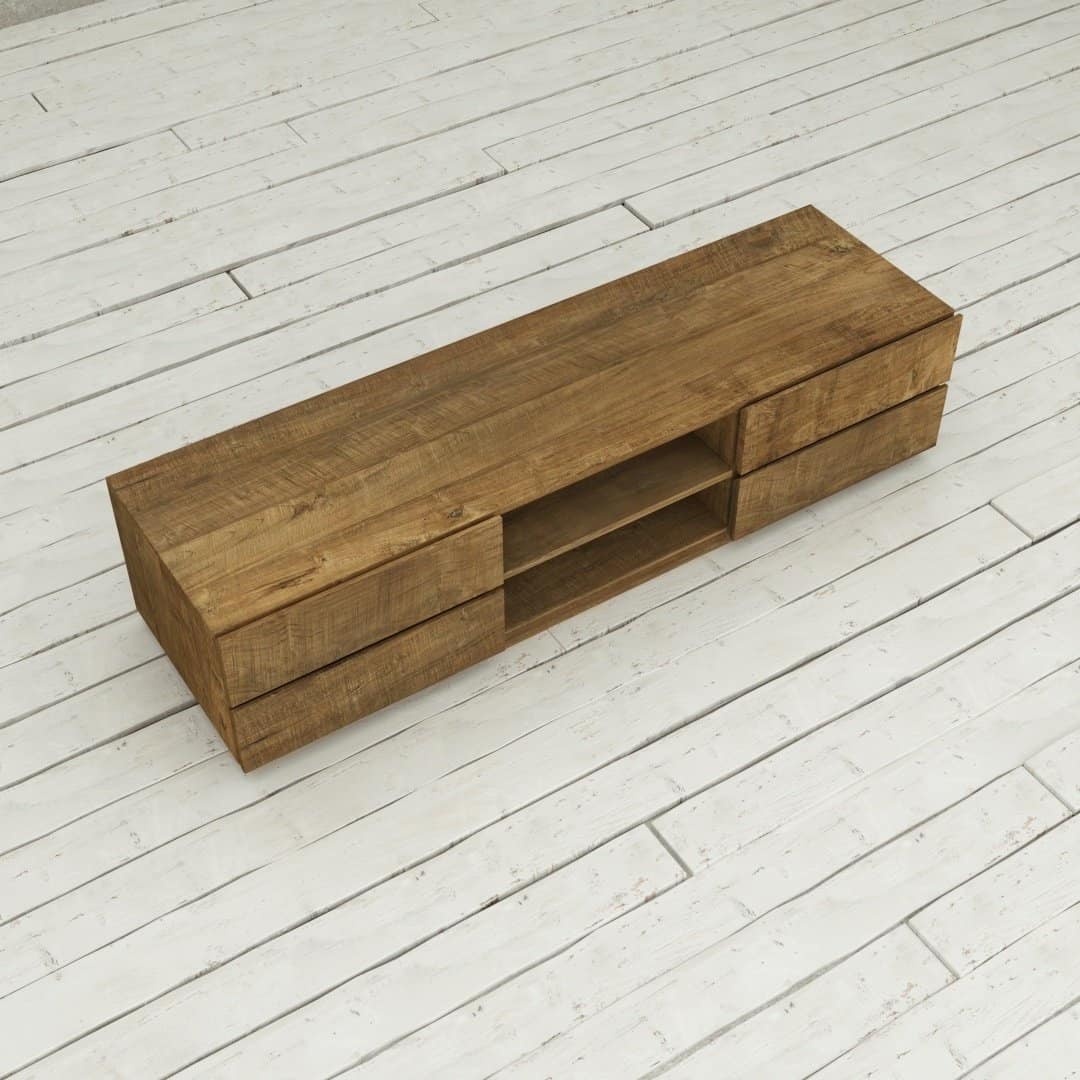 Urban Woodcraft 75 Burma TV Stand - Natural (5) Urban Woodcraft 75 Burma TV Stand - Natural (5)