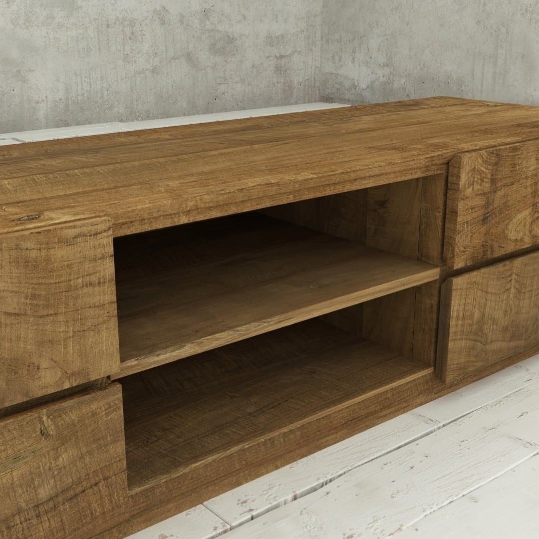 Urban Woodcraft 75 Burma TV Stand - Natural (7) Urban Woodcraft 75 Burma TV Stand - Natural (7)