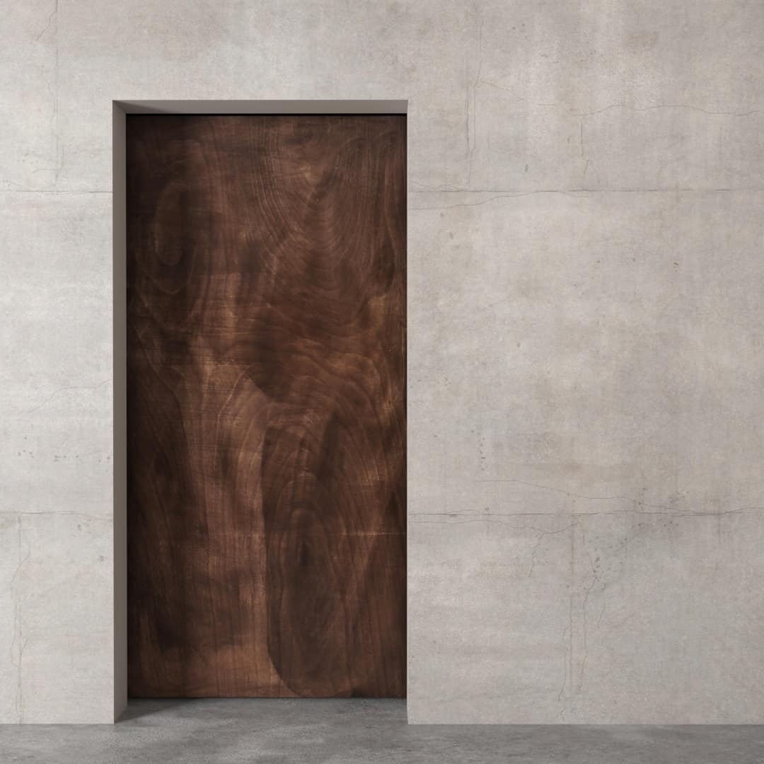 Urban-Woodcraft-Reclaimed-Wood-1080x-Natural-Barn-Door-7-1-7 A Navajo reclaimed wood barn door (83" x 40") set within a concrete wall.