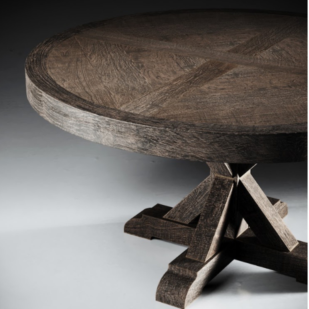 Madera Round Table - Natural Reclaimed Teak (Café Noire) - Urban Woodcraft